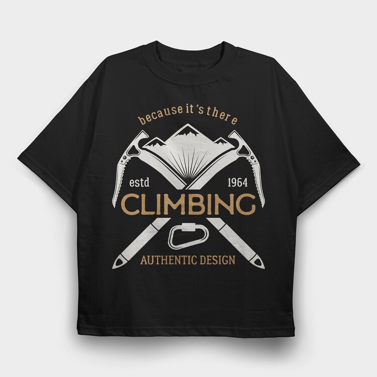 climbing mountain, Tricou Oversize Barbati (Unisex)