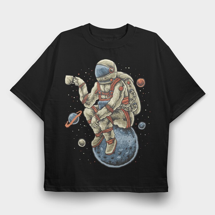 Coffee Astronaut, Tricou Oversize Barbati (Unisex)