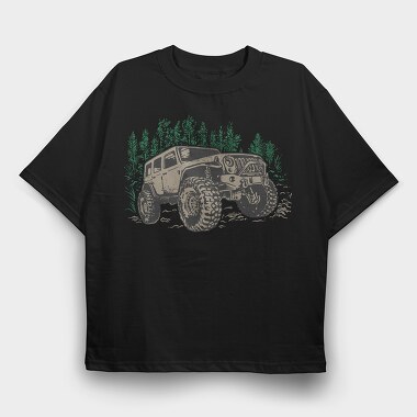 Offroad Jeep, Tricou Oversize Barbati (Unisex)