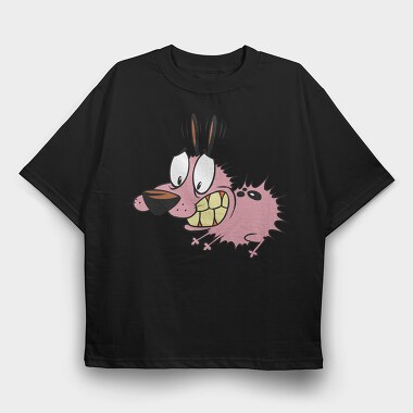 Cartoon Retro Courage the Cowardly Dog 1, Tricou Oversize Barbati (Unisex)