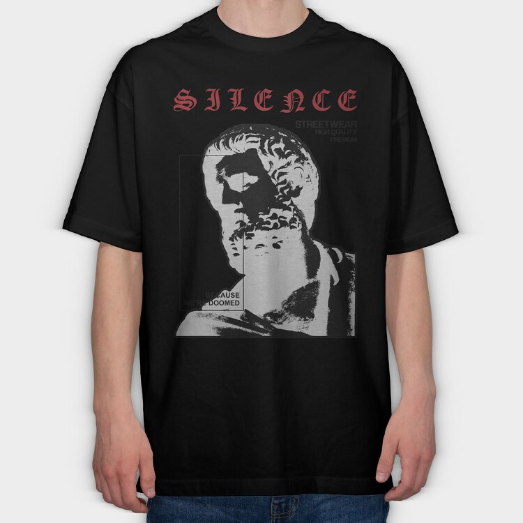 Silence 1, Tricou Oversize Barbati (Unisex)