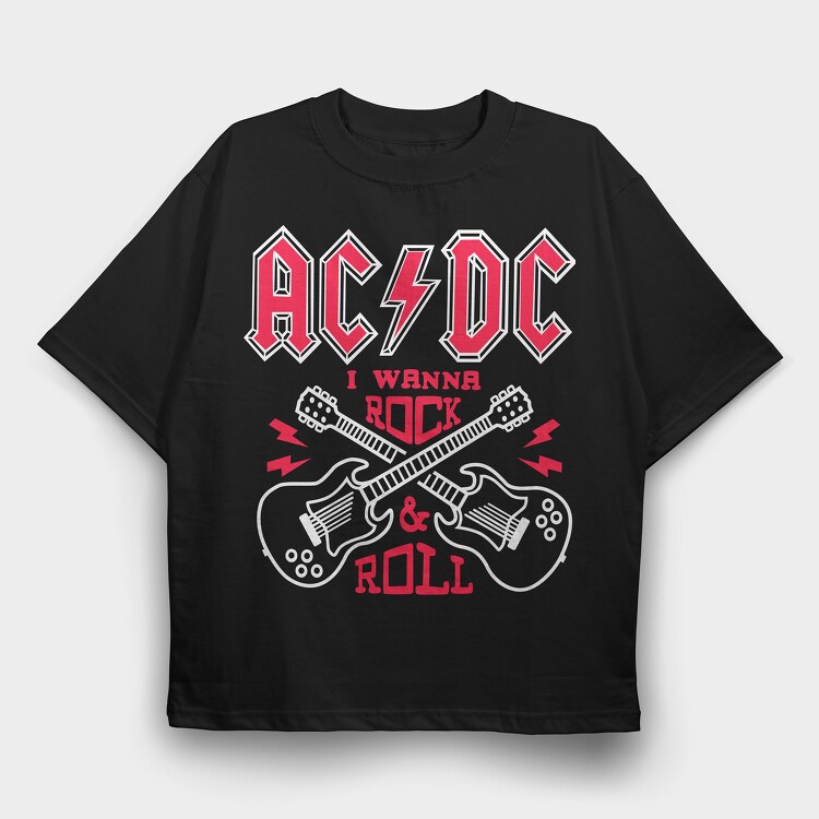 AC DC, Tricou Oversize Barbati (Unisex)