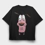 Cartoon Retro Courage the Cowardly Dog 6, Tricou Oversize Barbati (Unisex)