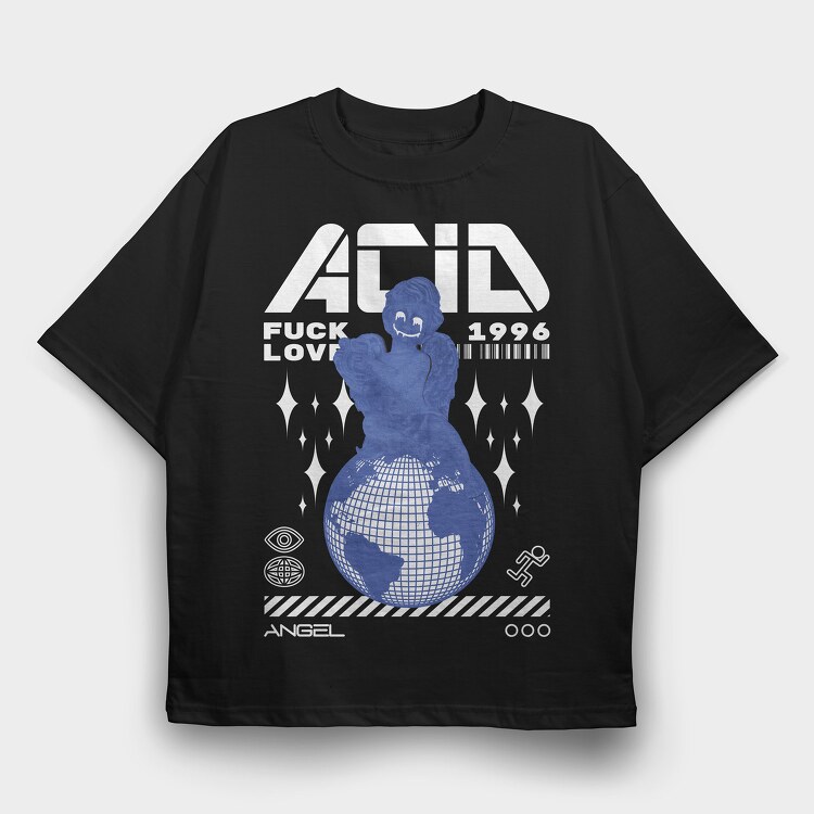 Acid Fuck Love 1, Tricou Oversize Barbati (Unisex)