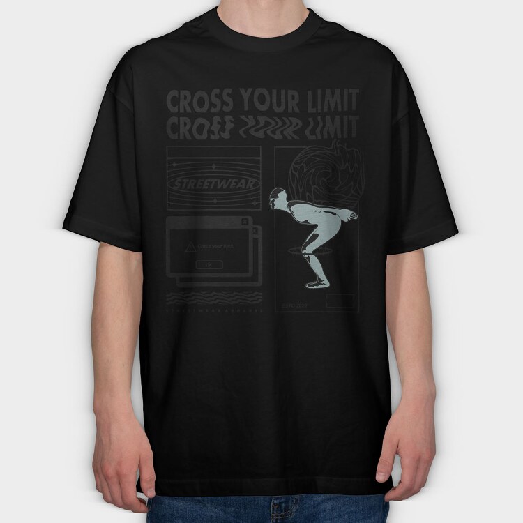 Cross Your Limits 1, Tricou Oversize Barbati (Unisex)