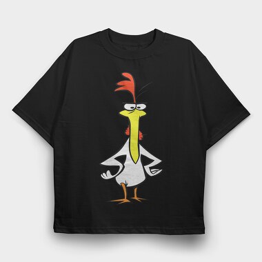 Cartoon Retro Cow and Chicken 6, Tricou Oversize Barbati (Unisex)