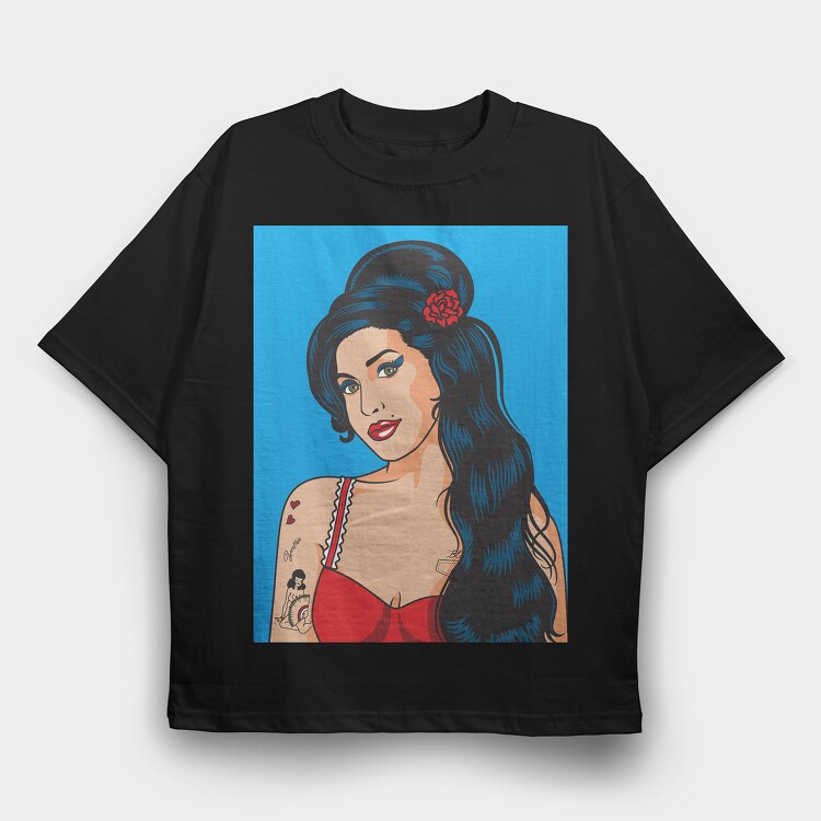 Amy Winehouse, Tricou Oversize Barbati (Unisex)