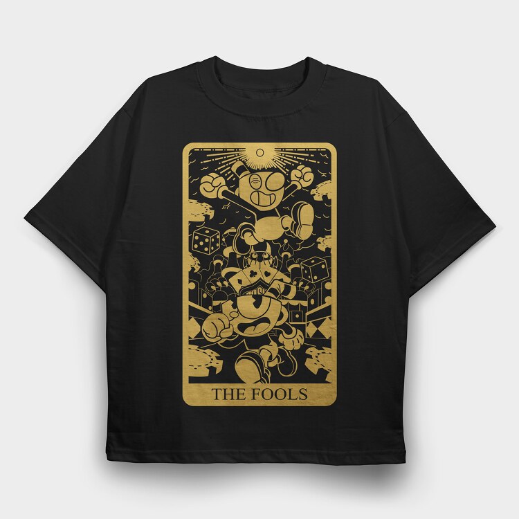 Cuphead 5, Tricou Oversize Barbati (Unisex)