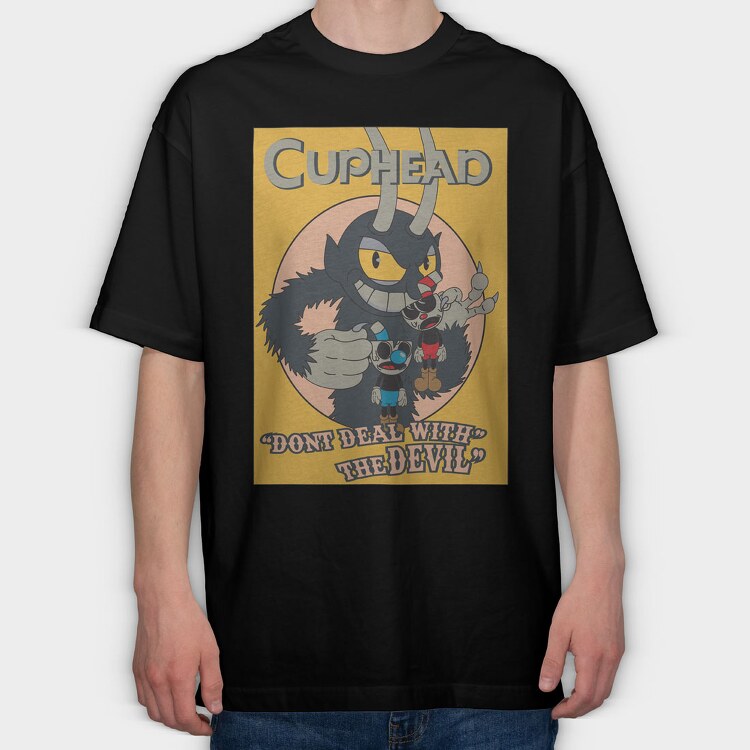 Cuphead 8, Tricou Oversize Barbati (Unisex)