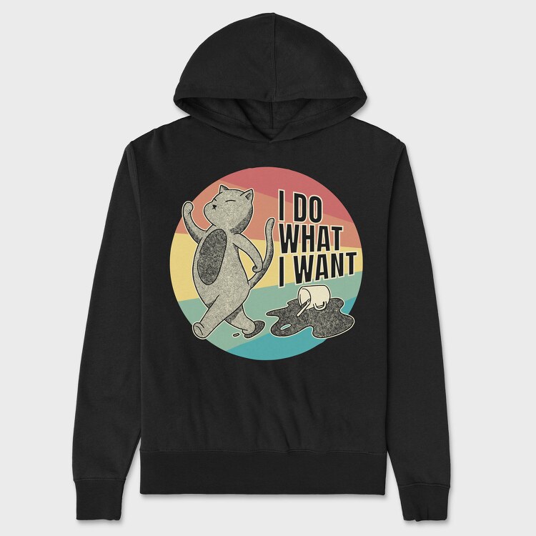 I Do What I Want Cat Coffee, Hanorac Oversize Barbati (Unisex)