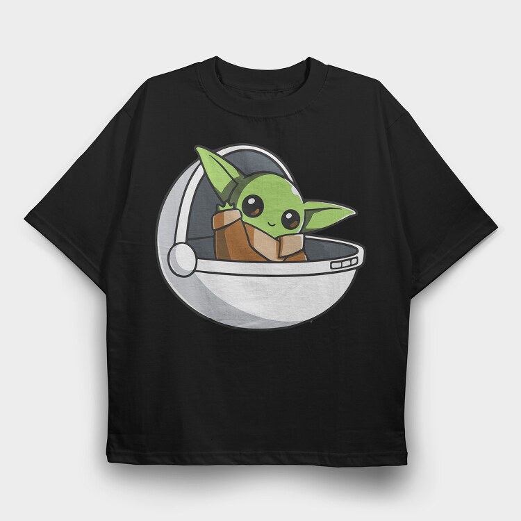 Baby Yoda 2, Tricou Oversize Barbati (Unisex)