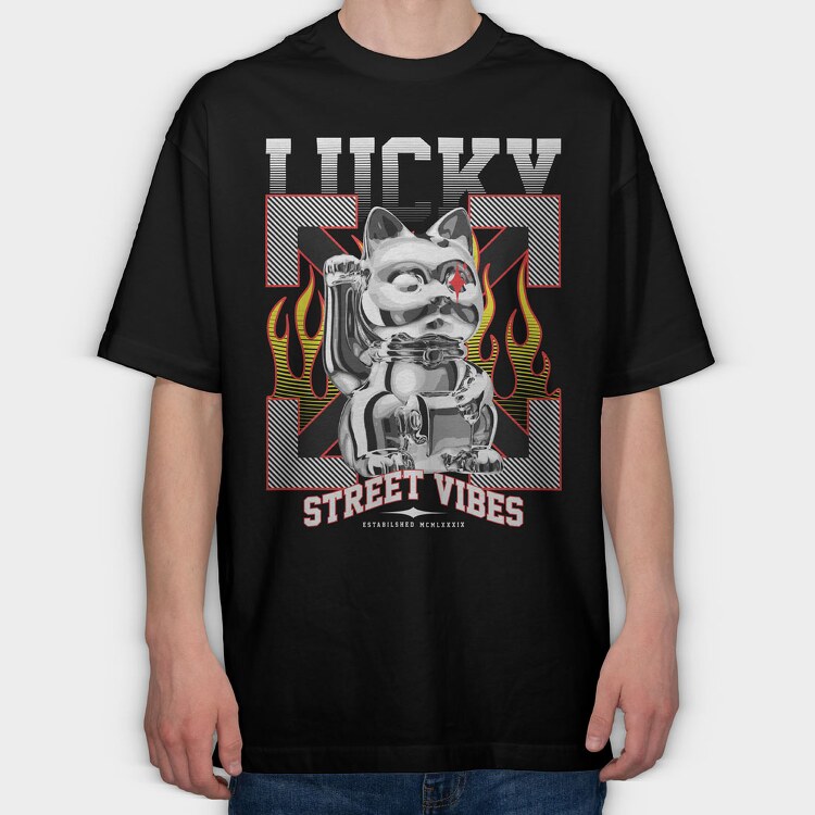 Lucky 2, Tricou Oversize Barbati (Unisex)