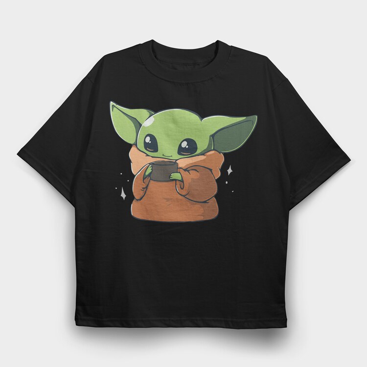 Baby Yoda 8, Tricou Oversize Barbati (Unisex)