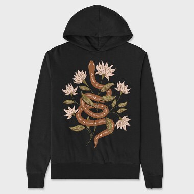 Snake and Flowers, Hanorac Oversize Barbati (Unisex)