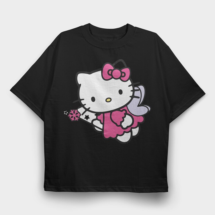 Cartoon Retro Hello Kitty 2, Tricou Oversize Barbati (Unisex)