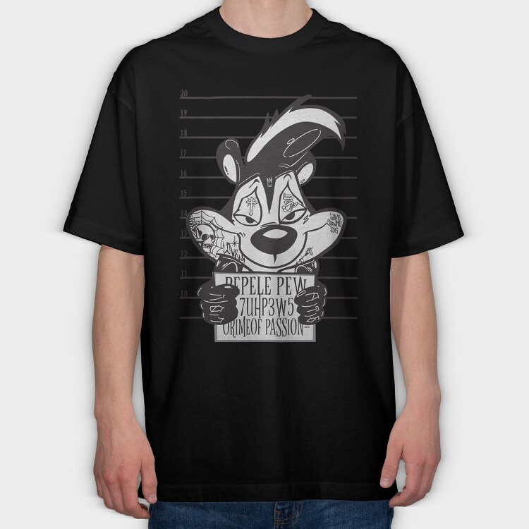 Prisoner Pep Le Pew, Tricou Oversize Barbati (Unisex)