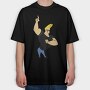 Cartoon Retro Johny Bravo 1, Tricou Oversize Barbati (Unisex)