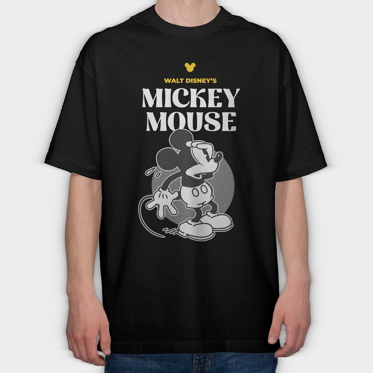 Mickey Mouse, Tricou Oversize Barbati (Unisex)