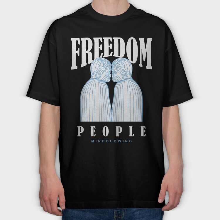 Freedom People 1, Tricou Oversize Barbati (Unisex)