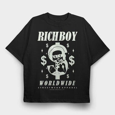 Richboy 1, Tricou Oversize Barbati (Unisex)
