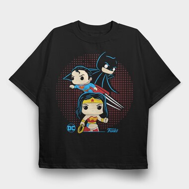 Batman Superman Wonder Woman Comics, Tricou Oversize Barbati (Unisex)