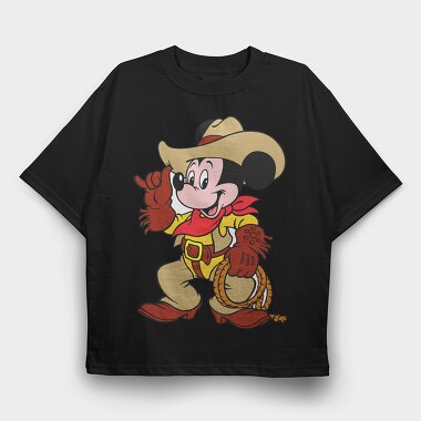 Cartoon Retro Mickey Mouse 4, Tricou Oversize Barbati (Unisex)