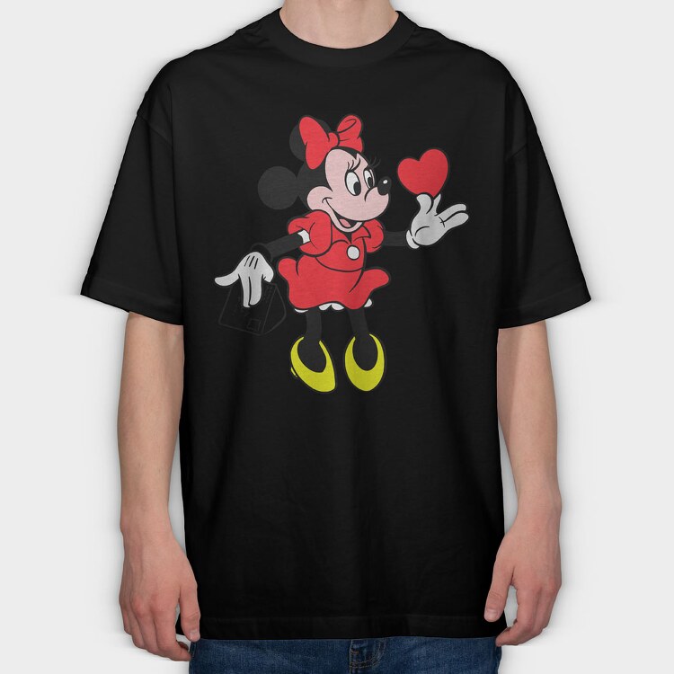 Cartoon Retro Minnie 2, Tricou Oversize Barbati (Unisex)