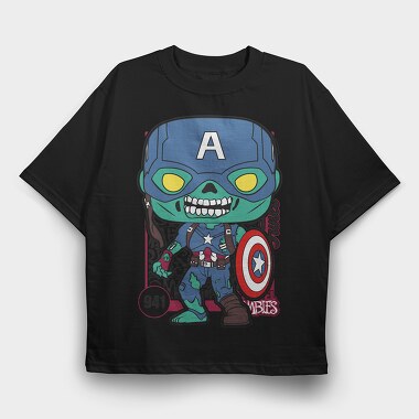 Funko Marvel Zombies captain america, Tricou Oversize Barbati (Unisex)