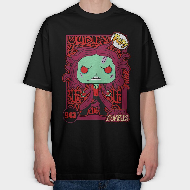 Funko Marvel Zombies Scarlet Witch, Tricou Oversize Barbati (Unisex)