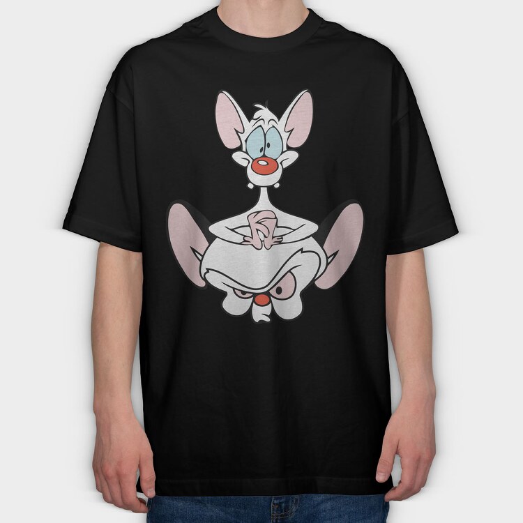 Cartoon Retro Pinky and Cerebro 1, Tricou Oversize Barbati (Unisex)