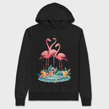 Three Flamingos, Hanorac Oversize Barbati (Unisex)