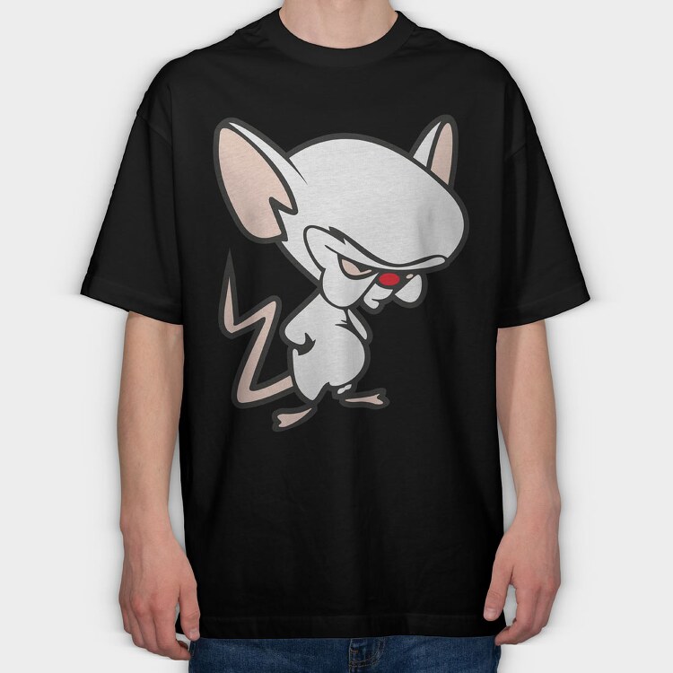 Cartoon Retro Pinky and Cerebro 6, Tricou Oversize Barbati (Unisex)