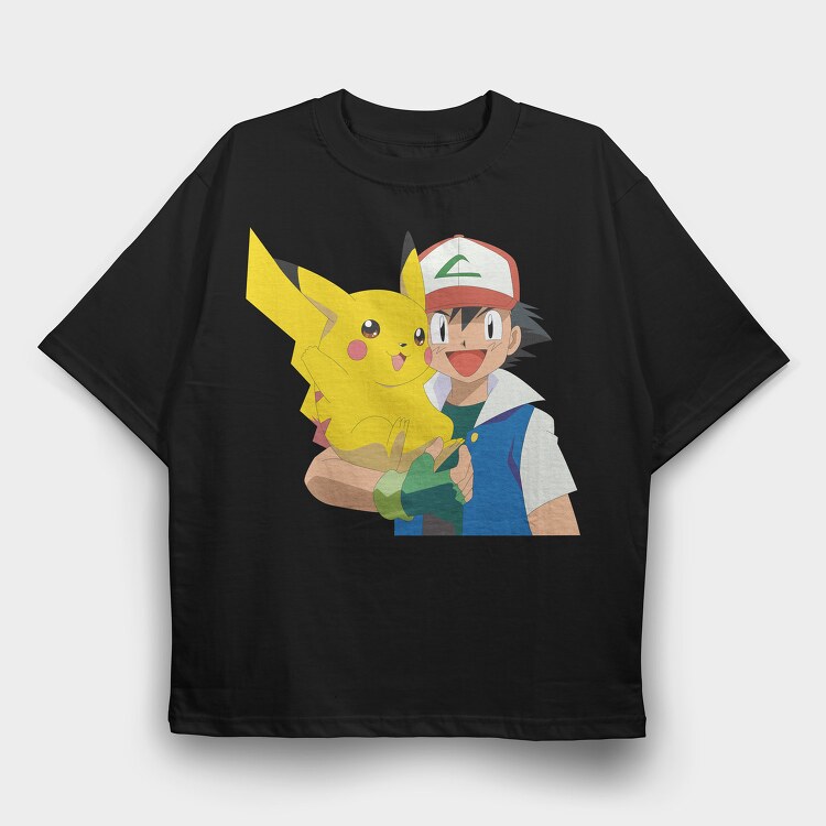 Cartoon Retro Pokemon 3, Tricou Oversize Barbati (Unisex)