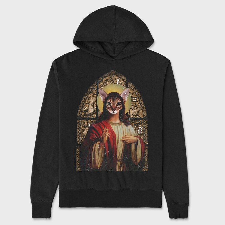 Cat Jesus, Hanorac Oversize Barbati (Unisex)