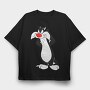Cartoon Retro Silvestre 6, Tricou Oversize Barbati (Unisex)