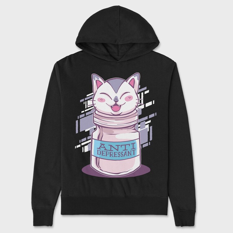 Antidepressant Cat, Hanorac Oversize Barbati (Unisex)