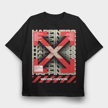 Happiness 1, Tricou Oversize Barbati (Unisex)