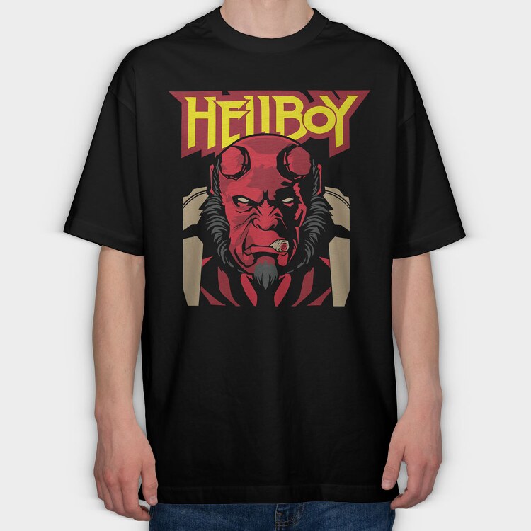 hellboy, Tricou Oversize Barbati (Unisex)
