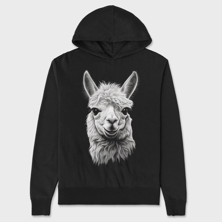 Llama Portrait, Hanorac Oversize Barbati (Unisex)