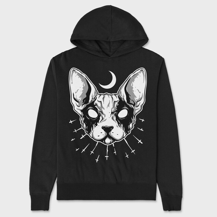 Black Metal Cat, Hanorac Oversize Barbati (Unisex)