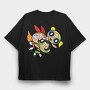 Cartoon Retro the Powerpuff Girls 1, Tricou Oversize Barbati (Unisex)