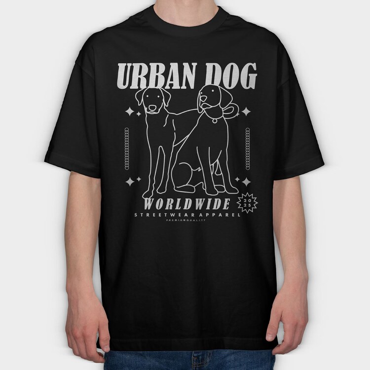 Urban Dog 1, Tricou Oversize Barbati (Unisex)