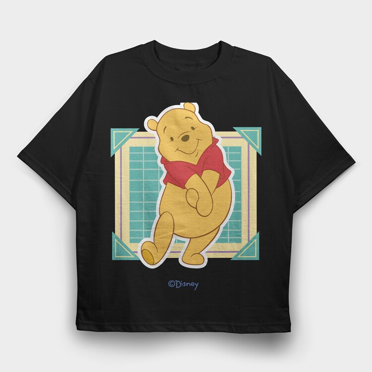 Cartoon Retro Winnie the Pooh 4, Tricou Oversize Barbati (Unisex)
