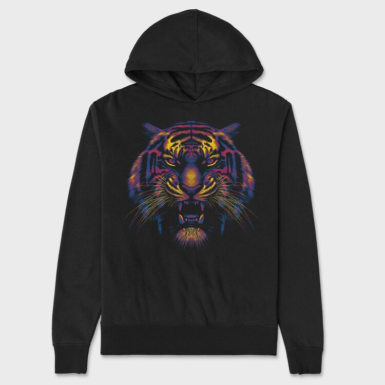 Tiger Colorful, Hanorac Oversize Barbati (Unisex)