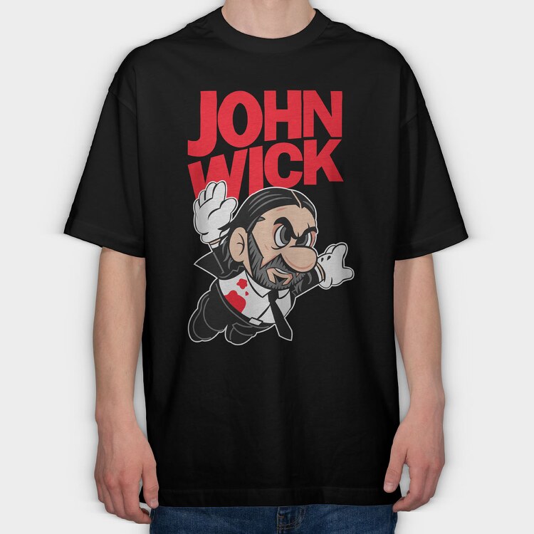 John Wick Mario, Tricou Oversize Barbati (Unisex)