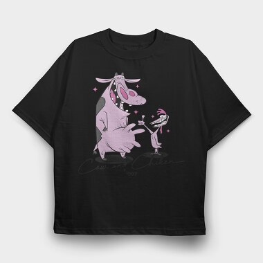 Cow and Chiken, Tricou Oversize Barbati (Unisex)