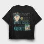 Tasmanian Devil Naughty or Nice, Tricou Oversize Barbati (Unisex)