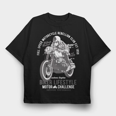 Biker Lifestyle, Tricou Oversize Barbati (Unisex)