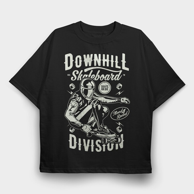 Downhill Skateboard Division, Tricou Oversize Barbati (Unisex)