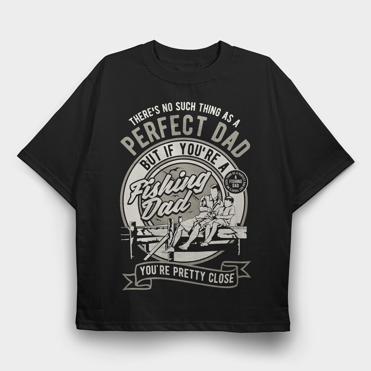 Fishing Dad, Tricou Oversize Barbati (Unisex)